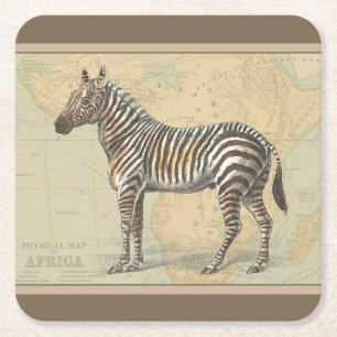 Afrikaanse kaart en een Zebra Kartonnen Onderzetters