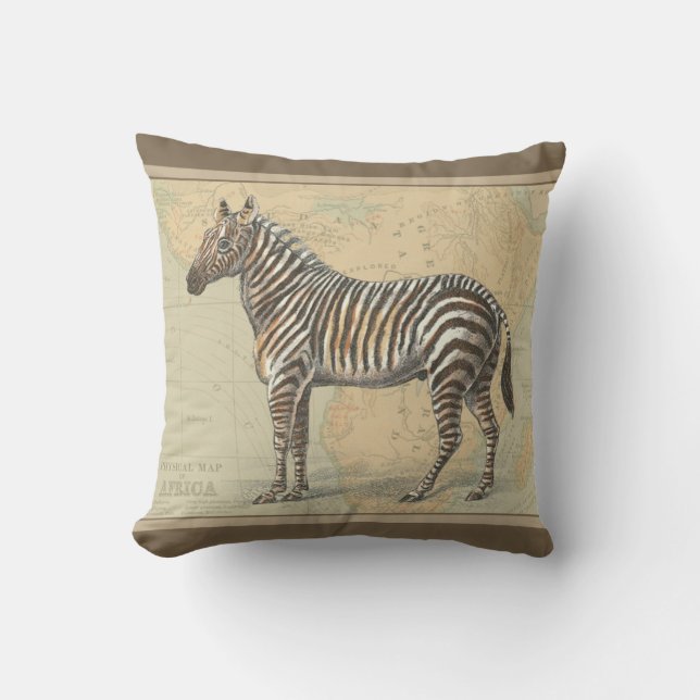Afrikaanse kaart en een Zebra Kussen (Voorkant)