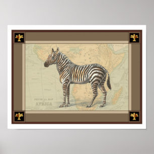 Afrikaanse kaart en een Zebra Poster