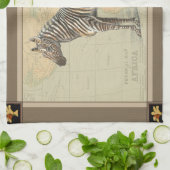 Afrikaanse kaart en een Zebra Theedoek (Gevouwen)