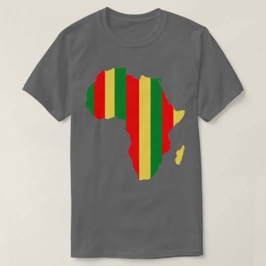 Afrikaanse kaart groen rood geel t-shirt (Design voorkant)