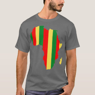 Afrikaanse kaart groen rood geel t-shirt