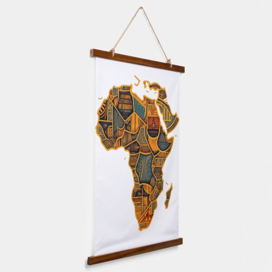 Afrikaanse kaart hangend wandkleed (Gebogen)