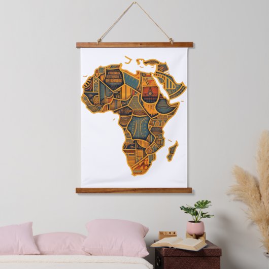 Afrikaanse kaart hangend wandkleed (Slaapkamer)