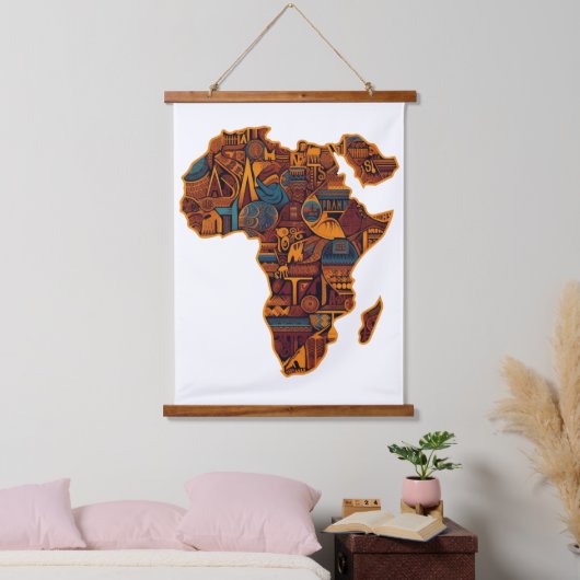 Afrikaanse kaart hangend wandkleed (Slaapkamer)