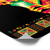 Afrikaanse kaart Kente Art Black Afro Pride Africa Poster (Hoek)