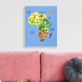 Afrikaanse kaart met uitgeruste schilderafdrukken  canvas afdruk (Insitu (Woonkamer))