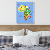 Afrikaanse kaart met uitgeruste schilderafdrukken  canvas afdruk (Insitu (Slaapkamer))