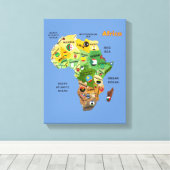 Afrikaanse kaart met uitgeruste schilderafdrukken  canvas afdruk (Insitu (Houten vloer))