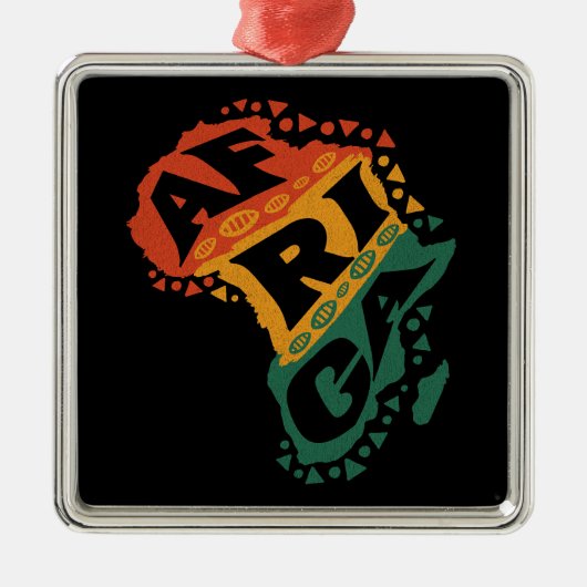 Afrikaanse kaart metalen ornament (Voorkant)