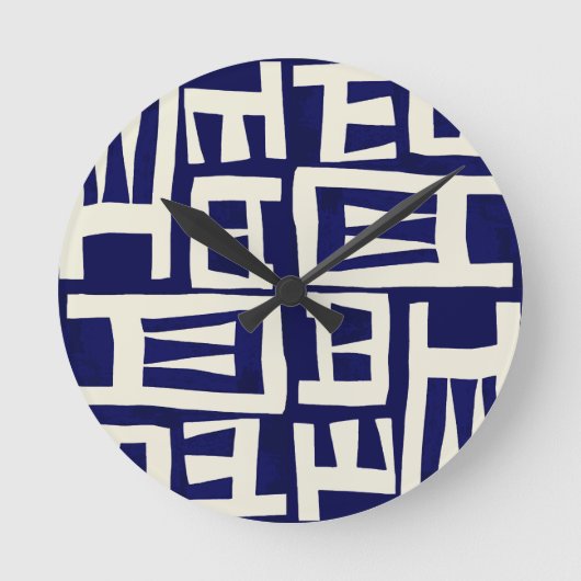 Afrikaanse kaart - Navy Ivory Ronde Klok (Voorkant)