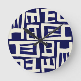 Afrikaanse kaart - Navy Ivory Ronde Klok