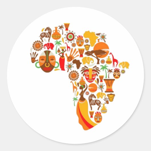 Afrikaanse kaart ronde sticker (Voorkant)