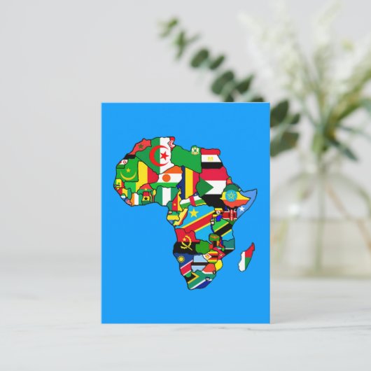 Afrikaanse kaart van Afrikaanse vlaggen binnen lan (Staand voorkant)