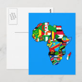 Afrikaanse kaart van Afrikaanse vlaggen binnen lan (Voorkant / Achterkant)