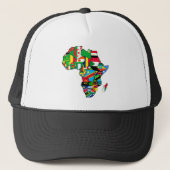 Afrikaanse kaart van Afrikaanse vlaggen binnen lan Trucker Pet (Voorkant)