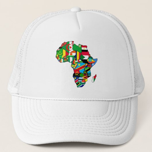 Afrikaanse kaart van Afrikaanse vlaggen binnen lan Trucker Pet (Voorkant)