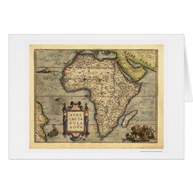 Afrikaanse kaart van Ortelius 1570 (Voorkant Horizontaal)