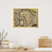 Afrikaanse kaart van Ortelius 1570 Poster (Keuken)