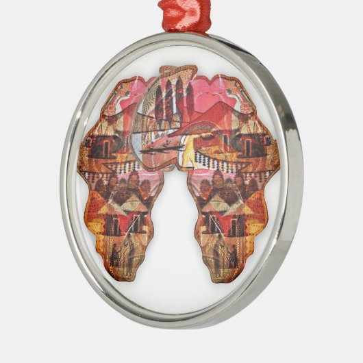 Afrikaanse kaart: Vier het seizoen met cultuur Metalen Ornament (Links)