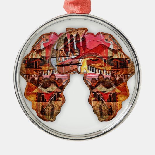 Afrikaanse kaart: Vier het seizoen met cultuur Metalen Ornament (Voorkant)