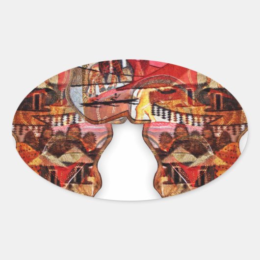 Afrikaanse kaart: vier het seizoen met cultuur ovale sticker (Voorkant)
