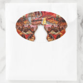 Afrikaanse kaart: vier het seizoen met cultuur ovale sticker (Tas)