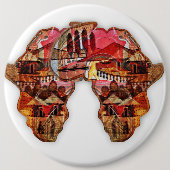 Afrikaanse kaart: Vier het seizoen met cultuur Ronde Button 6,0 Cm (Voorkant)