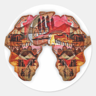 Afrikaanse kaart: Vier het seizoen met cultuur Ronde Sticker