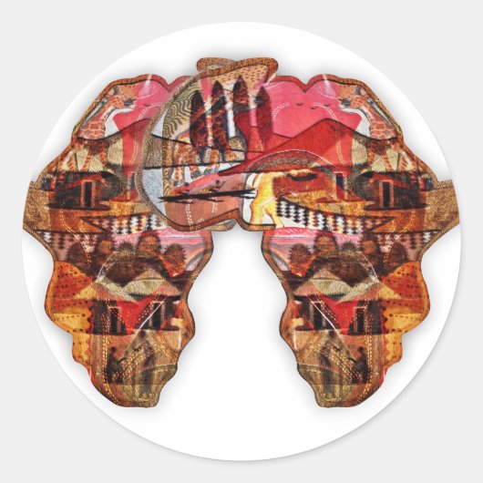 Afrikaanse kaart: Vier het seizoen met cultuur Ronde Sticker (Voorkant)