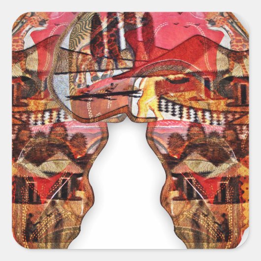 Afrikaanse kaart: Vier het seizoen met cultuur Vierkante Sticker (Voorkant)