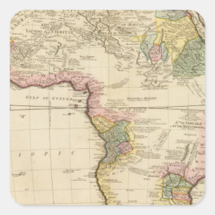 Afrikaanse kaart vierkante sticker