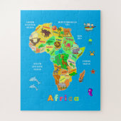 Afrikaanse kaart voor kinderen legpuzzel (Verticaal)