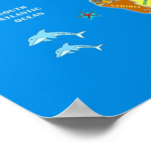 Afrikaanse kaart voor kinderen poster (Hoek)