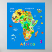 Afrikaanse kaart voor kinderen poster (Voorkant)