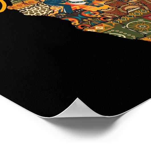 Afrikaanse kaart zwarte afro Pride Afrika Poster (Hoek)