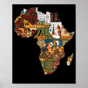 Afrikaanse kaart zwarte afro Pride Afrika Poster