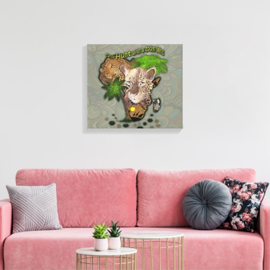 Afrikaanse kaartkunst canvas afdruk (Insitu (Woonkamer))