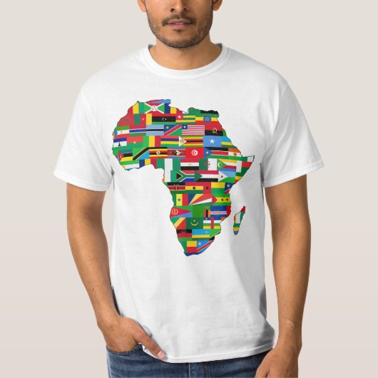 Afrikaanse Kaartvlaggen T-shirt (Voorkant)