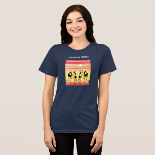 Afrikaanse, Keniaanse Schattigee zonsondergang vak Tri-Blend Shirt