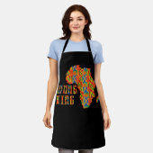 Afrikaanse Kente Art African American Map Black Schort (Gedragen)