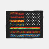 Afrikaanse Kente doek Amerikaanse vlag Afrikaans Z Fleece Deken (Voorkant (Horizontaal))
