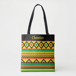 Afrikaanse Kente geometrische vet patroon Tote Bag