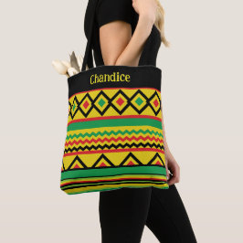 Afrikaanse Kente geometrische vet patroon Tote Bag
