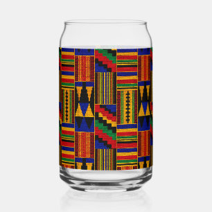Afrikaanse Kente Stof Patroon Blikvorm Glas