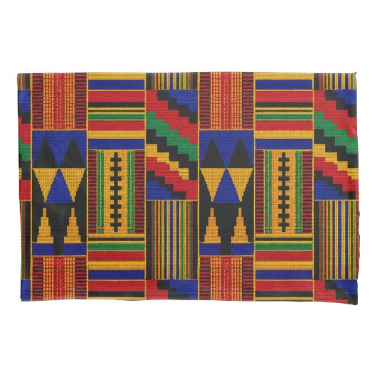 Afrikaanse Kente Stof Patroon Kussensloop (Voorkant)