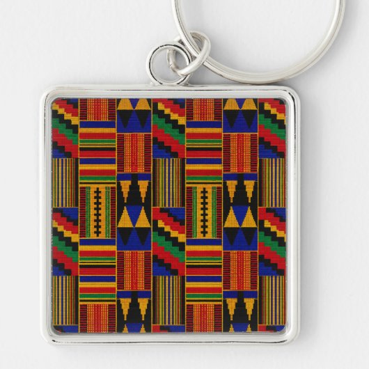 Afrikaanse Kente-stof Sleutelhanger (Voorkant)