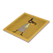 Afrikaanse keramische tegel tegeltje (Zijkant)