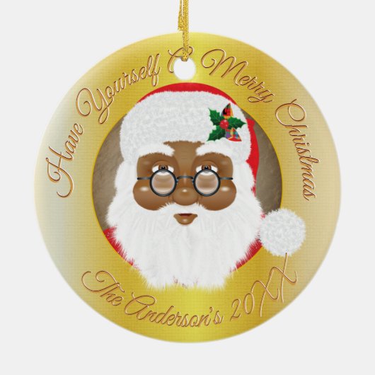 Afrikaanse kerstfeestdag keramisch ornament (Achterkant)