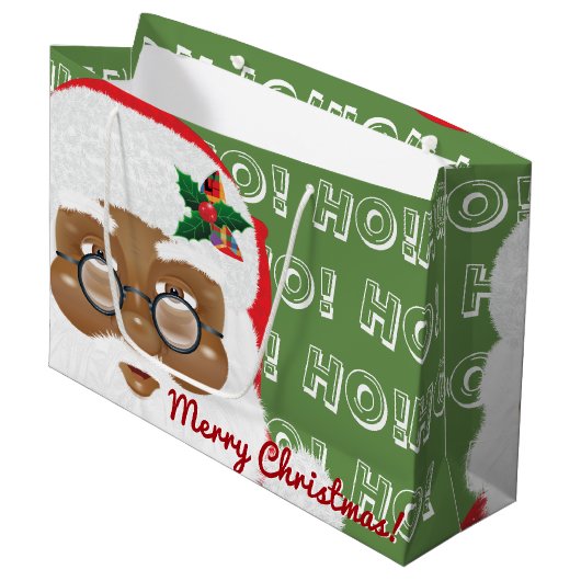 Afrikaanse kerstfeestdag met kerstmis groot cadeauzakje (Voorkant Gekanteld)